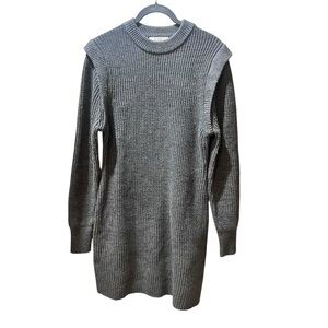 WAYF | Lombard Mock Neck Gray Sweater‎ Dress | Medium